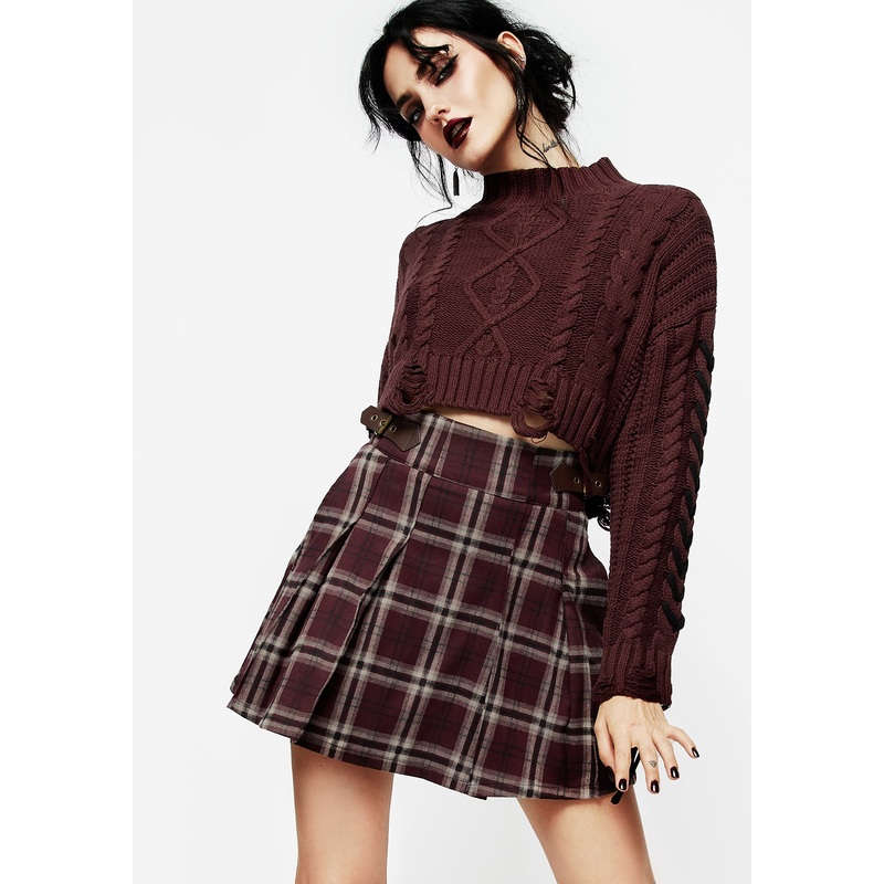 Bramble Check Pleated Mini Skirt