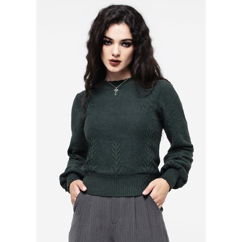 Canopy Raised Fern Intarsia Knit Jumper
