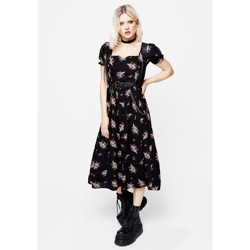 Carrion Puff Sleeve Midi Dress
