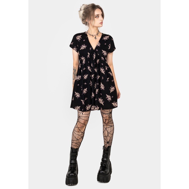 Carrion V-Neck Mini Smock Dress