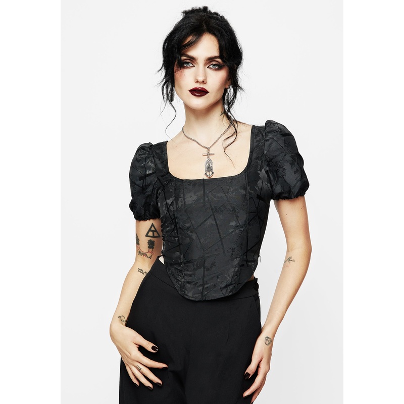 Chatelaine Puff Sleeve Corset Top