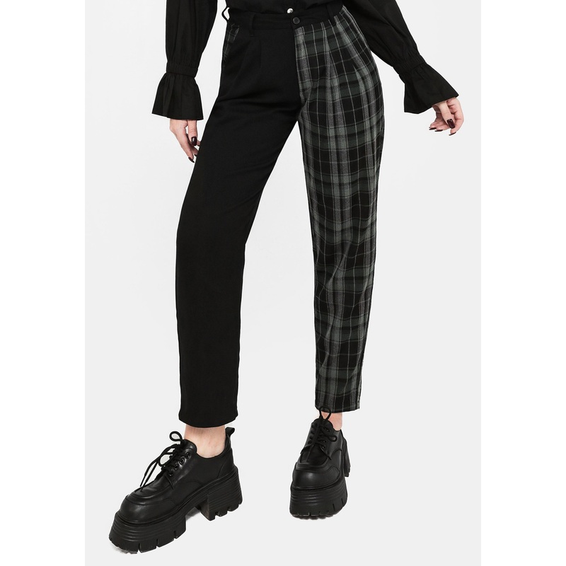 Checkmate High Waist Tapered Trousers