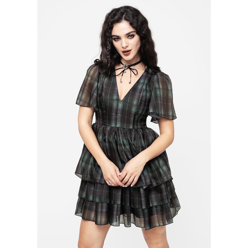 Checkmate Layered Organza Mini Dress