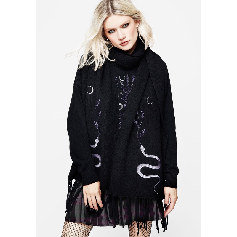 Dominion Snake Embroidered Scarf