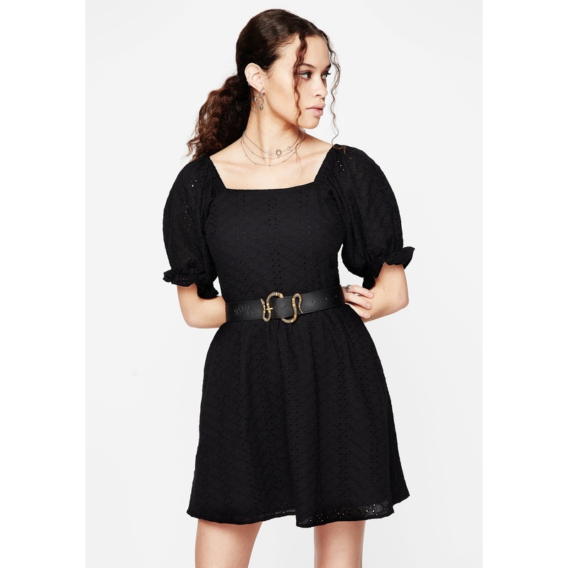 Euthymia Broderie Puff Sleeve Mini Dress