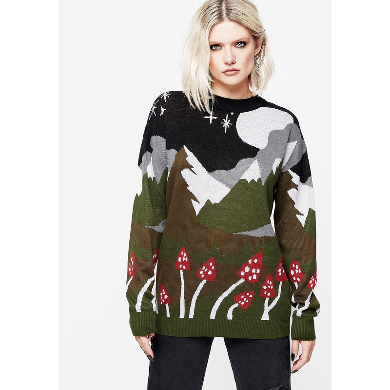 Faraway Mock Neck Knit Jumper – Green