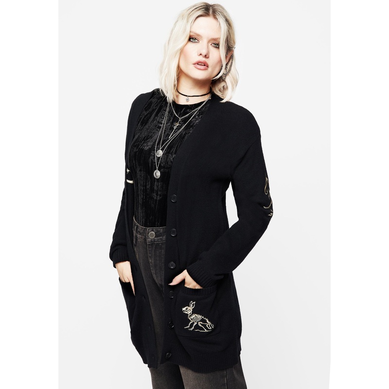 Hester Embroidered Knit Longline Cardigan