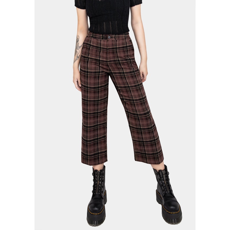 Hickory Check Straight Leg Trousers