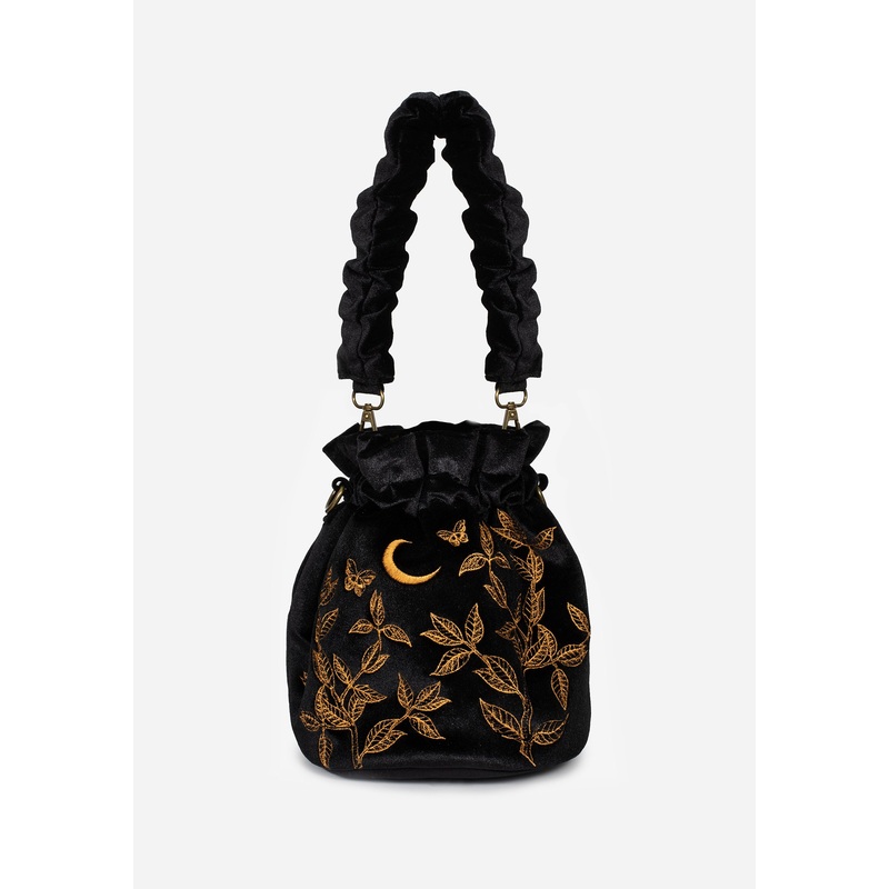 Instar Butterfly Embroidered Bucket Bag