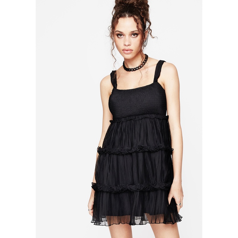 Marquise Crinkle Cami Mini Dress with Sleeves