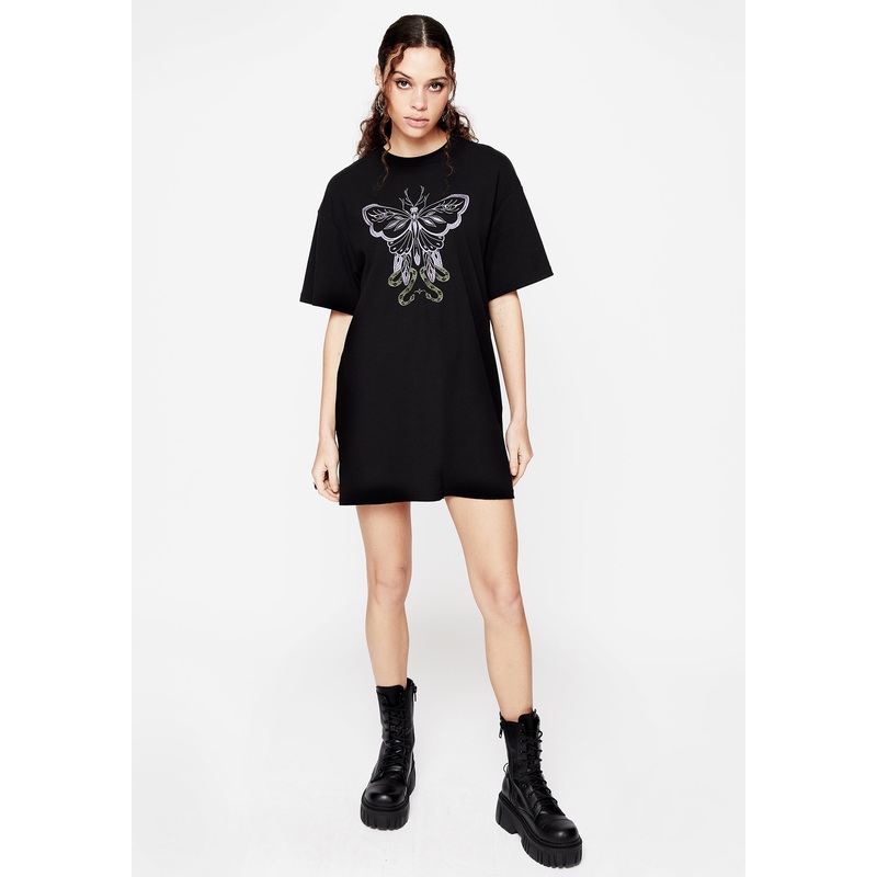 Mimicry Embroidered Mini Tee Dress