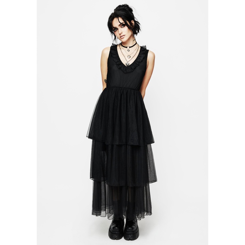 Opus Layered Tulle Apron Maxi Dress