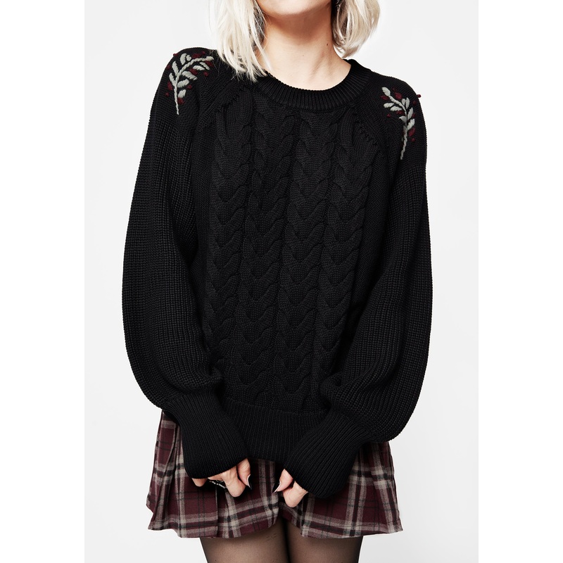 Patrice Embroidered Cable Knit Jumper