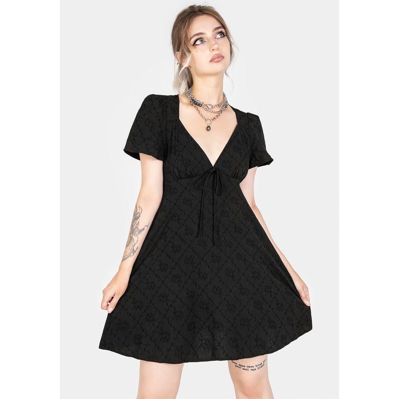 Polgara Floral Jacquard Mini Dress
