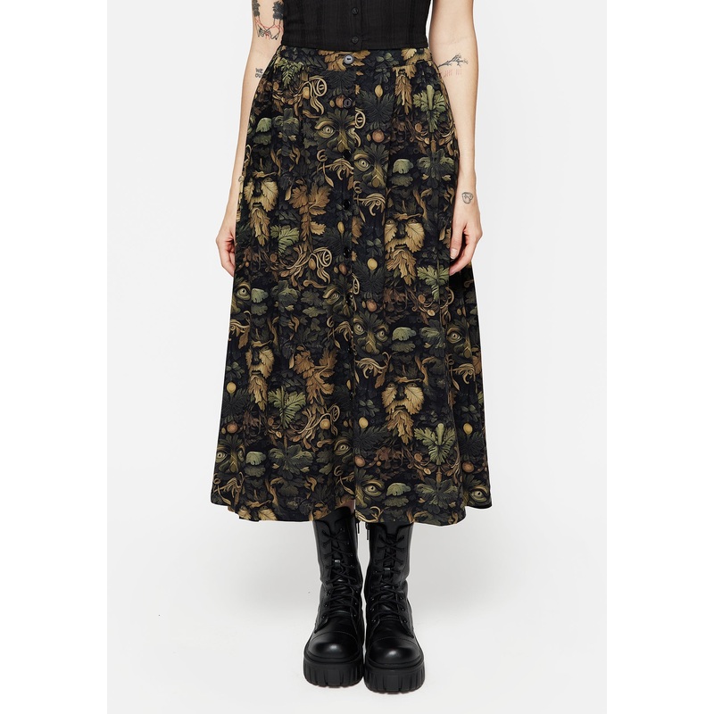 Rebirth Button Up Midi Skirt