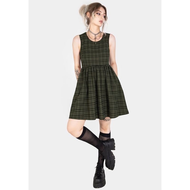 Sabine Check Mini Skater Dress