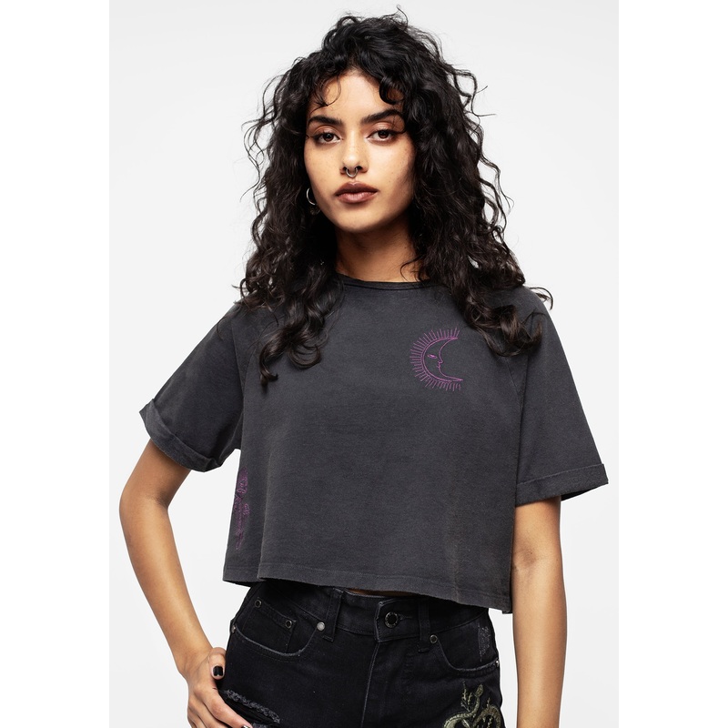 Scutellaria Embroidered Boxy Crop Tee