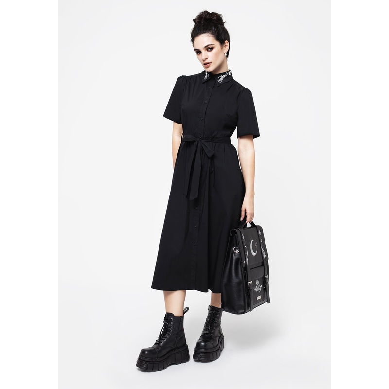 Tempora Embroidered Midi Shirt Dress