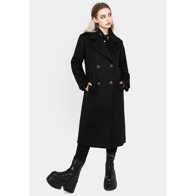 Theia Double Breasted Longline Wool Blend Coat