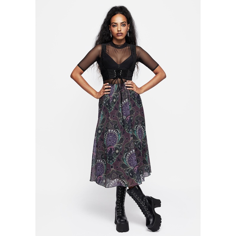 Clarette Chiffon Layered Midi Skirt