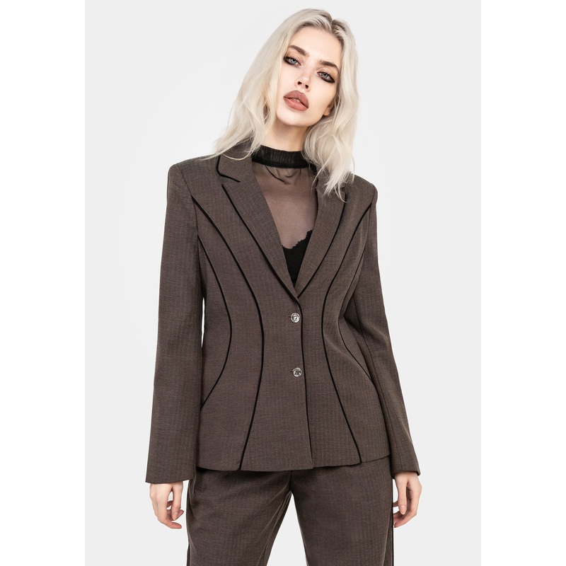 Cointrelle Herringbone Piped Blazer