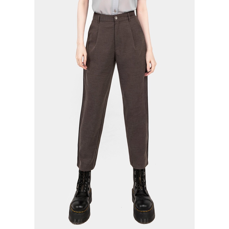 Cointrelle Herringbone Piped Tapered Trousers