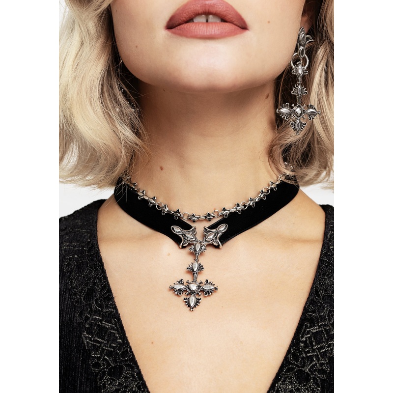 Edwina Cross Choker Necklace