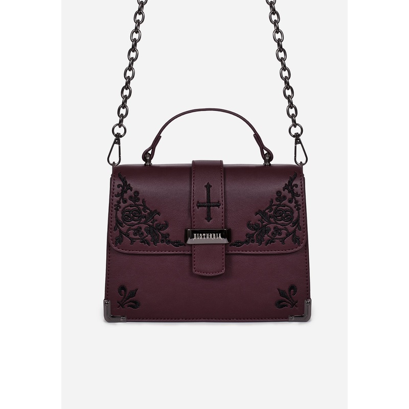 Elderberry Embroidered Mini Satchel Bag