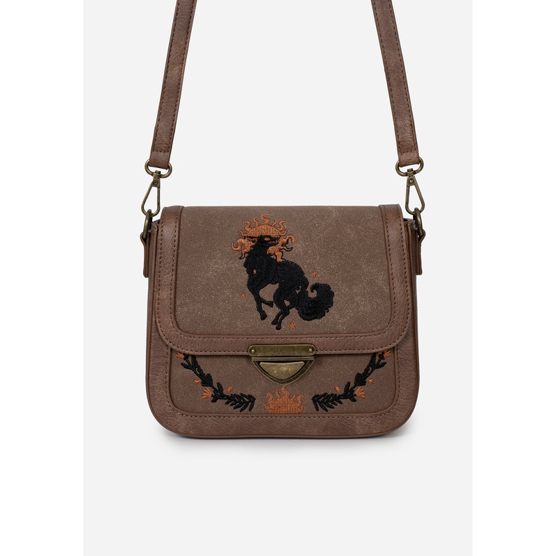 Foxfire Embroidered Crossbody Mini Satchel Bag