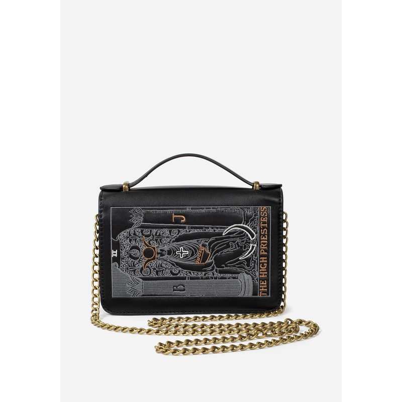 High Priestess Embroidered Crossbody Clutch Bag