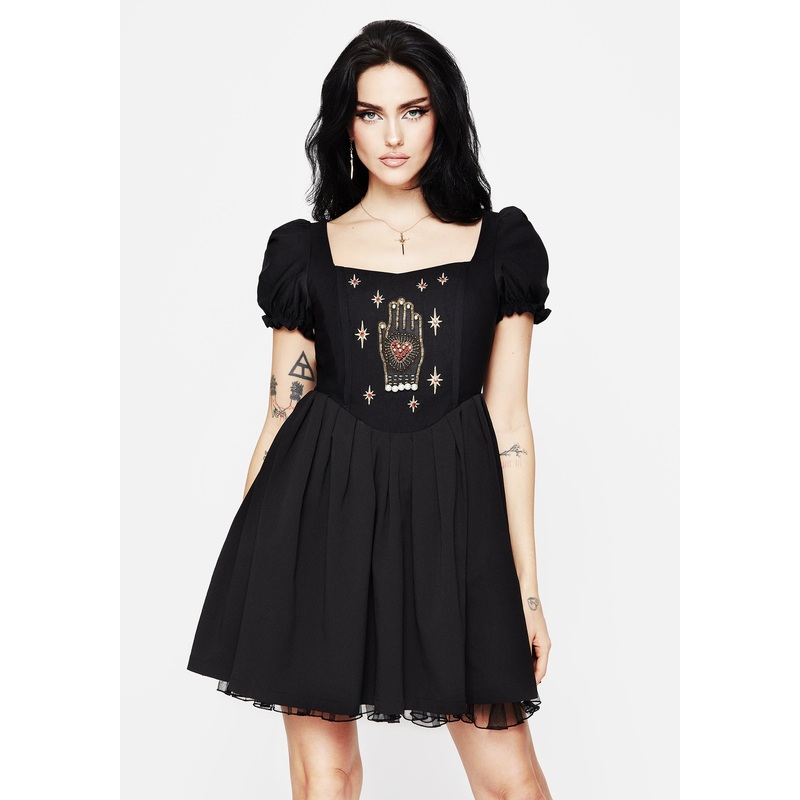 Ingrid Embroidered Applique Corset Mini Dress