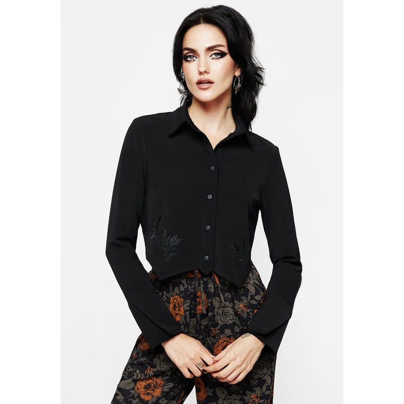 Linden Embroidered Crop Shirt