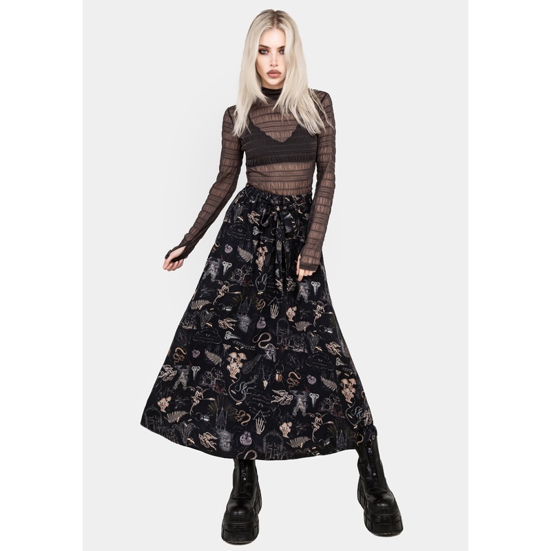 Maudeline Victoriana Print Eco-Viscose Midaxi Skirt