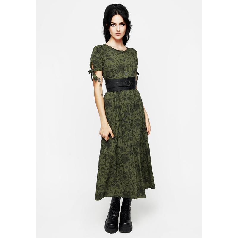 Meadowflowers Floral Print Button Up Tiered Midaxi Dress