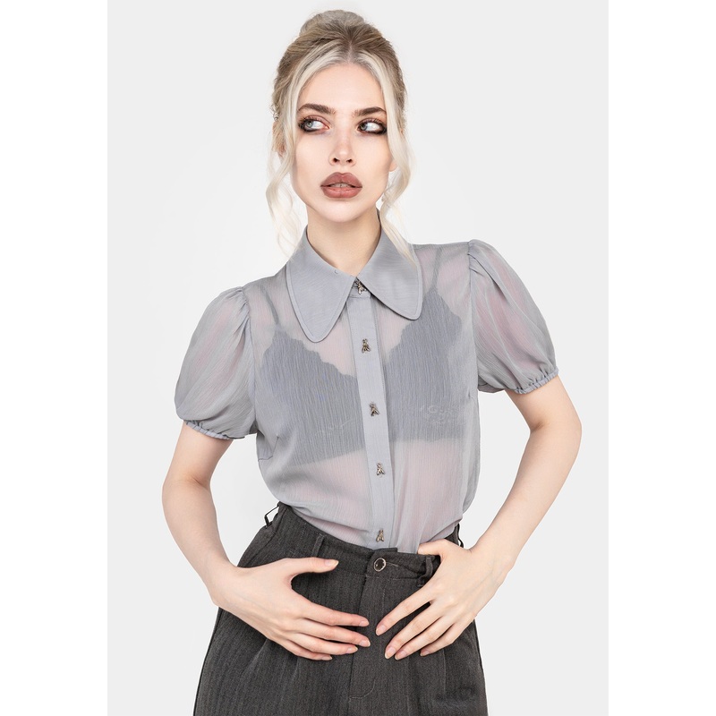 Periwinkle Button Up Blouse Top