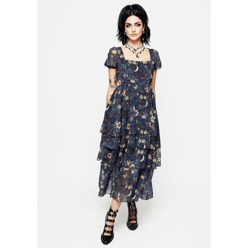 Primrose Floral Chiffon Layered Midaxi Dress
