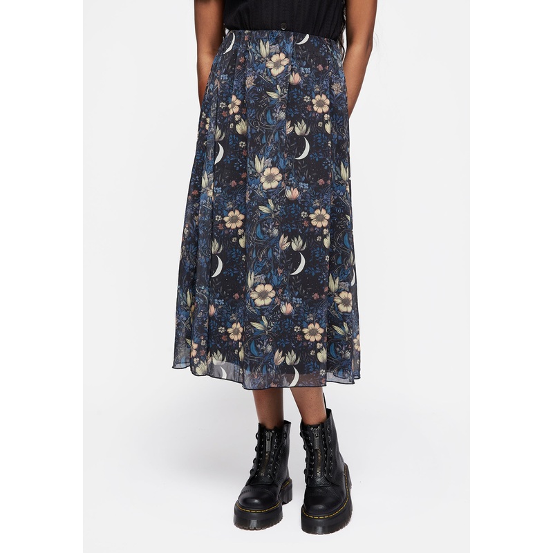 Primrose Floral Chiffon Midi Skirt