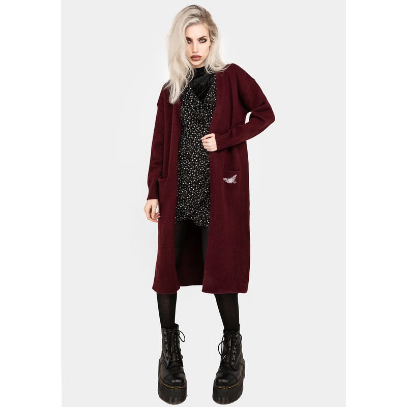 Rosamoth Embroidered Knit Longline Cardigan