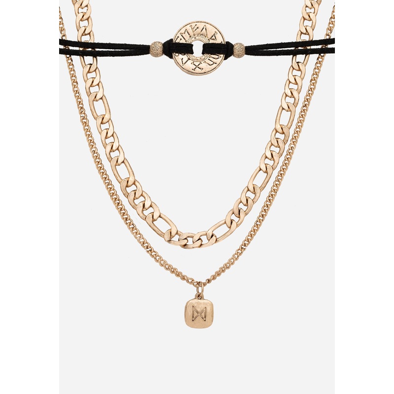 Runes Layered Necklace – Gold