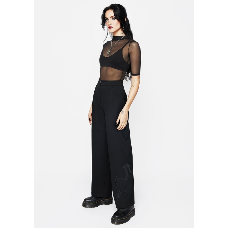 Slither Snake Embroidered Tailored Trousers