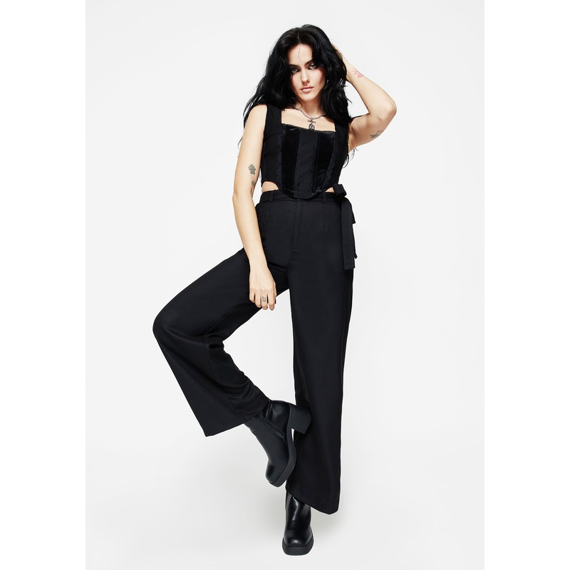 Vault Tie Waist Tailored Flare Trousers