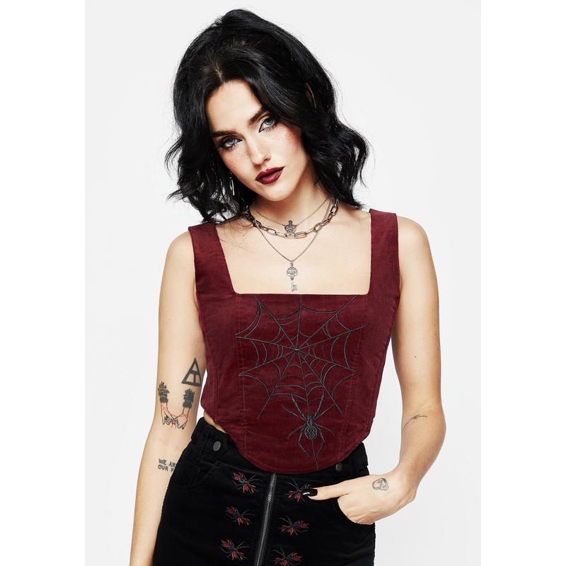 Webcatcher Embroidered Corset Top
