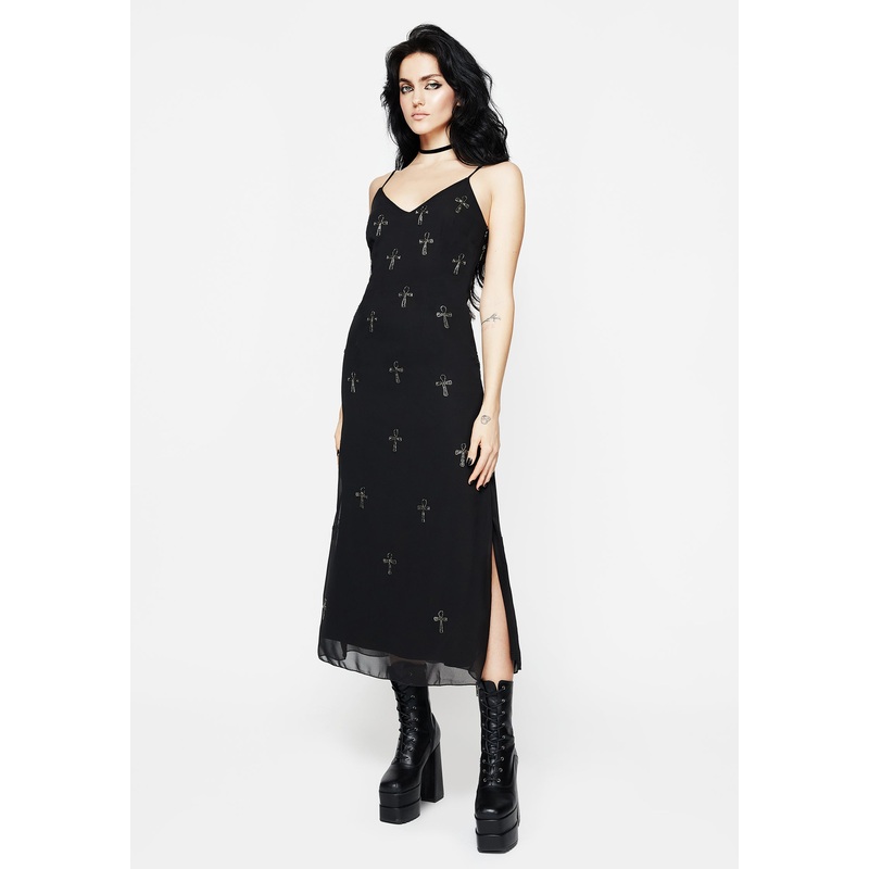 Ankh Beaded Chiffon Midaxi Cami Dress