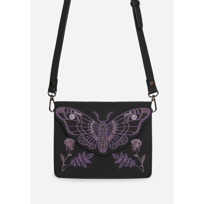 Atropos Moth Embroidered Mini Crossbody Bag