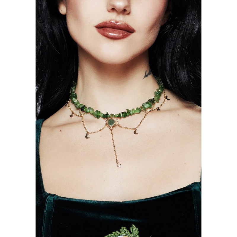 Aurora Gem Choker Necklace – Green