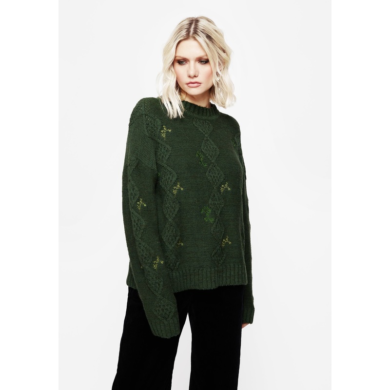Barberry Embroidered Diamond Knit Jumper
