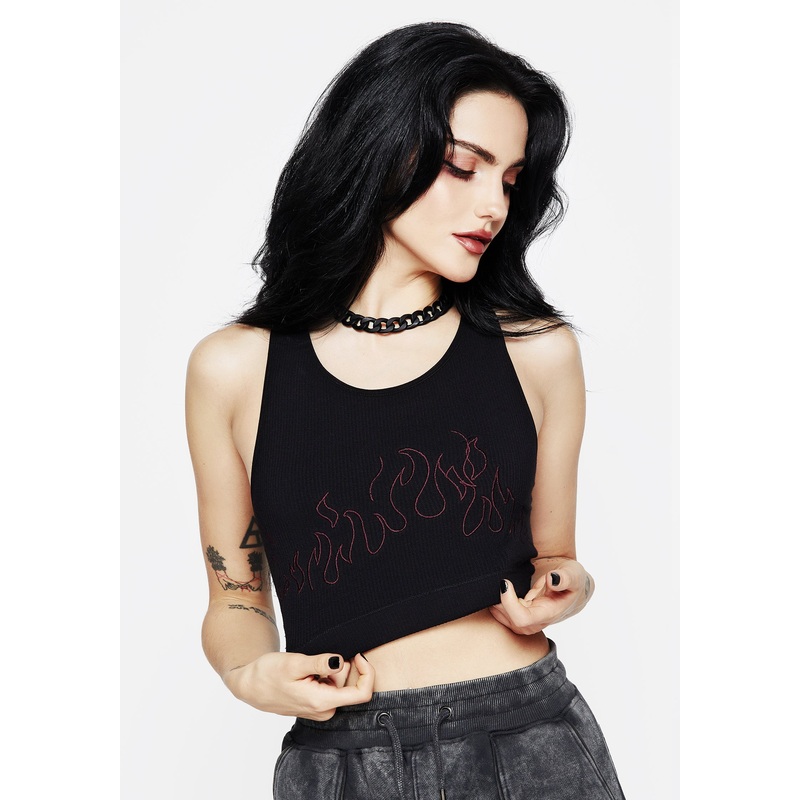 Blaze Seamless Embroidered Rib Racerback Bralet