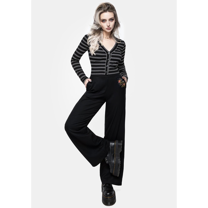 Cleome Floral Spiderweb Embroidered Trousers