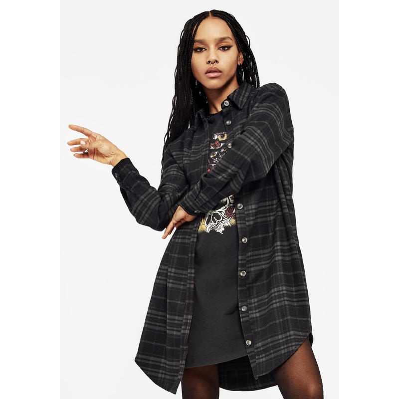 Reckless Check Longline Shirt