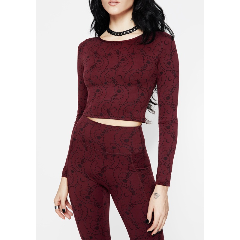 Rosethorn Floral Print Athleisure Sports Crop Top